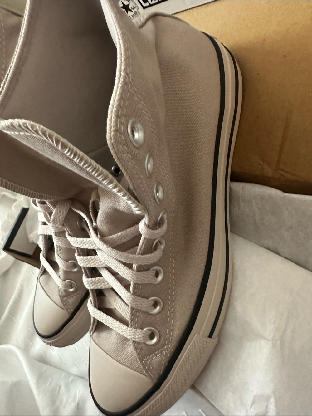 Converse Chuck Taylor® All Star® High Top Sneakers - Beige Canvas - Picture 6 of 13